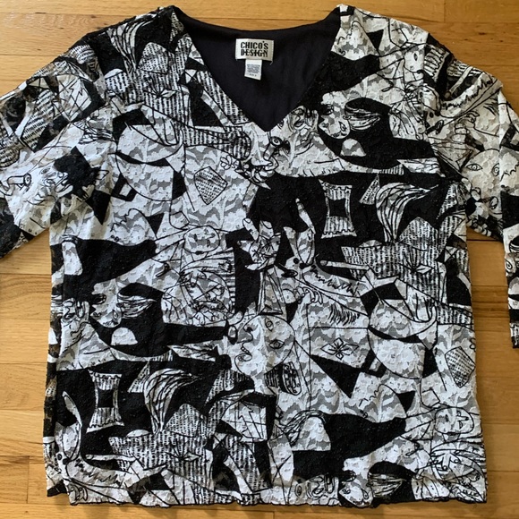 🚨3/$15🚨 Chico’s Lace V-Neck Top - Plus Size 3 (16) - Picture 5 of 9